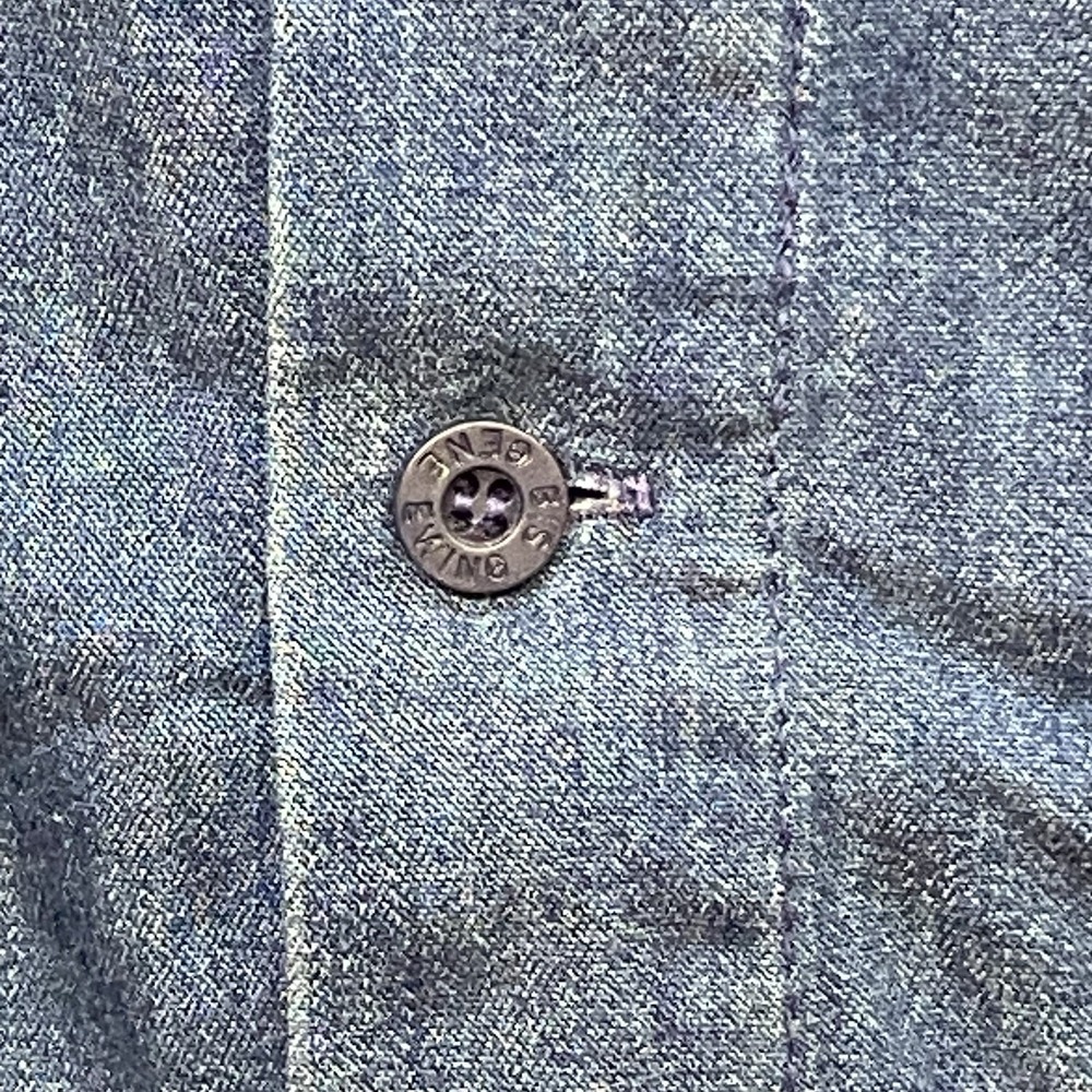 VTG Bis Bis Outdoors Button Up Pocket Shirt Men's Sz M Distressed Made In USA - Picture 3 of 10